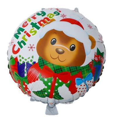 China Toy Promotional Hot Selling Happy Round Shape Christmas Party Decoration Mylar Foil Balloons for sale