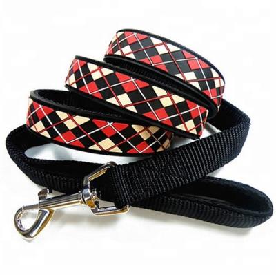 China Customized Viable Cheaper PVC Logo Black Color Price Polyester PVC Dog Leash for sale