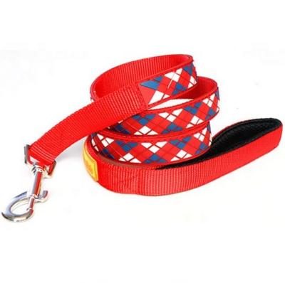 China Large Strap Pet Collar Manufacturers Sustainable Dog Leash Adjustable Polyester PVC Dog Leashes for sale