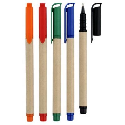 China Promotional Pen 100% Environmental Friendly Retractable Recycle Kraft Paper Ballpoint Pens For Promotion Gifts for sale