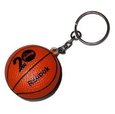 China Toy High Promotional Quality Customized LOGO Printed Basketball Anti Stress Ball Key Chain for sale