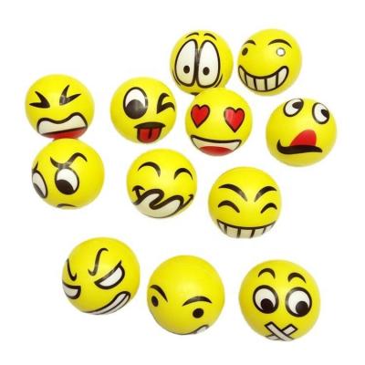 China Promotional Quality Customized Toy Good Smiley Face Expression Squeeze Soft PU Foam Relief Stress Ball for sale