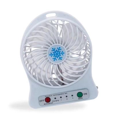 China Easy Carry Mini Desk Usb Fan With 18650 Fan Air Cooler Portable Outdoor Led Light Battery Power By Powerbank Usb Charger PC Usb Port for sale