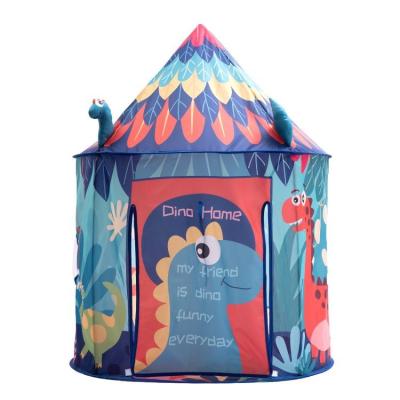 China Easy Foldable Kids Play Tent Hot Sale Dinosaur Kids Tent With Dart Board Bean Bag Toss Game Flying Disc Kids Play Tent For Kids for sale