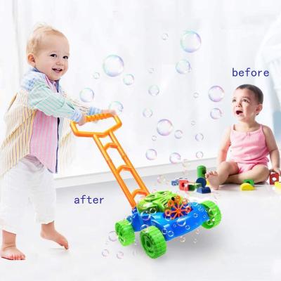 China Lighting Music Function Summer Hot Sale Toys Bubble Lawn Mower Bubble Machine For Kids for sale