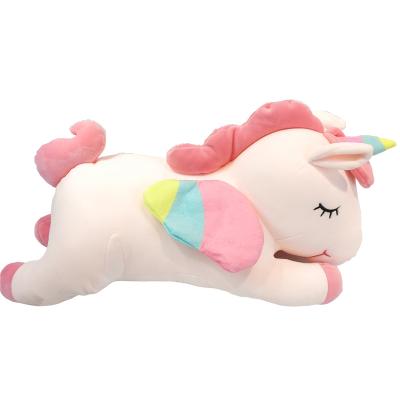 China Gift Kids Play Home Toy Unicorn For Girls Soft Hug Pillow Elastic Pink Unicorn Stuffed Animal Super Soft for sale