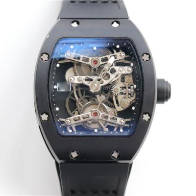 China Automatic Date NOOB The New EUR Tourbillon Watch Mechanical Hollow Movement Carbon Fiber Luxury Black Ceramic Watch for sale