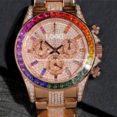 China Clone NOOB BT Automatic Factory Watch Clone NOOB BT Automatic Watch 4130 Movement Rainbow Bezel 18K Luxury Gold Diamond-encrusted Gold Mechanical Watch for sale