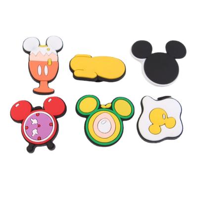 China Wholesale Washable PVC Shoe Charms Cartoon Mickey Croc Shoes Decorations Wristband Accessories Fit Birthday Party Favors Gift for sale