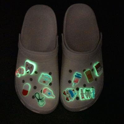 China Wholesale Custom Washable Light Up Shoe Charm Croc Charms New Design Croc Night Light Charms For Croc Shoes Boys Accessories for sale