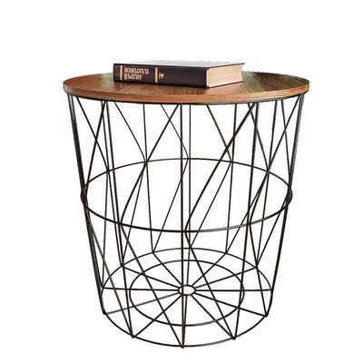 China Sturdy Nordic Wood Top Coffee Table BJ1018 Looks Like Flower Pot White And Black Background Metal Locker Home Bedside Table for sale