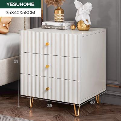 China High Quality Modern Designed Table Storage Shelf Bedside Cabinet Side Table For Bedroom With 2 Storage Drawers BJ1022XJ for sale