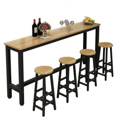 China High Bar Nordic Commercial Simple Modern Table Modern Metal Iron Shop Coffee Shop Furniture Solid Wood Dining Room TZ1014XY for sale