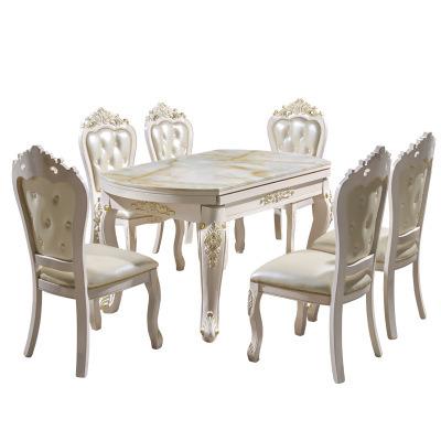 China Dining Room Furniture Extendable Luxury Marble Table (Adjustable Square Nordic White Modern Foldable Small Round) CZM04 Set 6 Chairs for sale