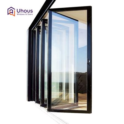 China exterior accordion folding door/aluminum frame glass folding door for sale