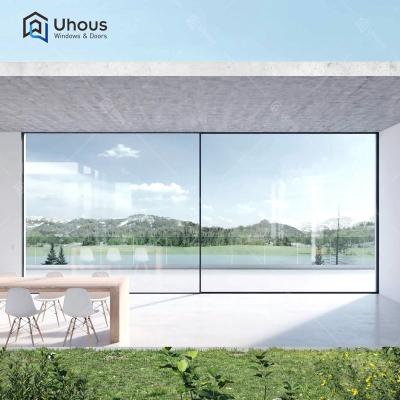 China Modern minimalist thin frame villa aluminum framed patio design sliding glass door for sale