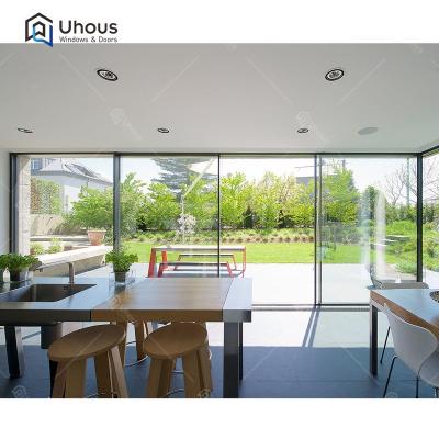 China Modern Exterior Automatic Sliding Door Villas House Slim Aluminum Frame Aluminum Slide Doors for sale