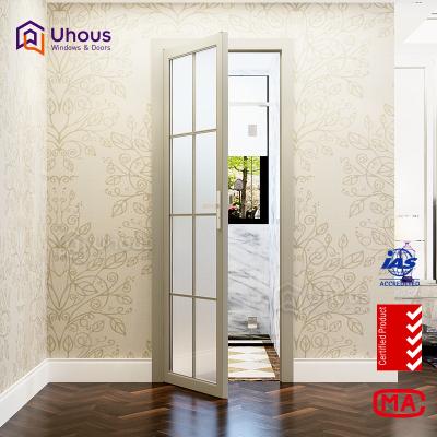 China Swing Waterproof Internal Glass Doors Aluminum Commercial Fiberglass Toilet Door Price for sale