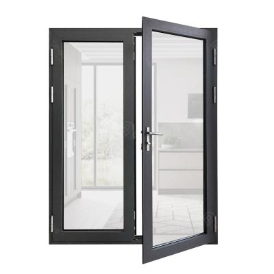 China New Design Double Swing Front Door Safety Glass Aluminum Glass Entrance Door for sale