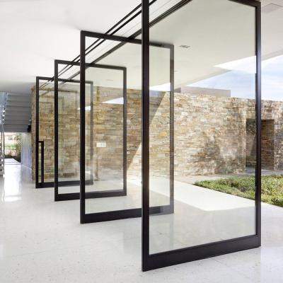 China Moderen Design Aluminum / Iron Pivot Glass Swing Entry Doors for sale