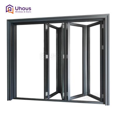 China New Products Veranda Folding Double Glazing Exterior Cheap Aluminum Accordion Doors for sale