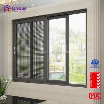 China Folding Aluminum Screen Tempered Glass Windows Aluminum Sliding Window For Kenya for sale