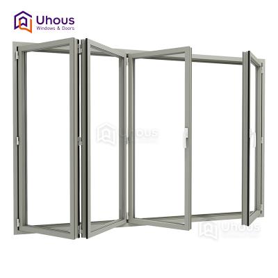 China Accordion Folding Window Modern Folding Screen Design Double Glass Windows Cost for sale