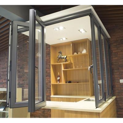 China Modern Design Double Folding Glass Folding Door / Accordion Door for sale