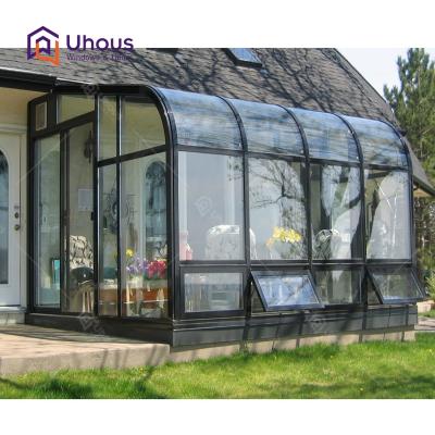 China Villa Summer Winter Garden Home Glass Outdoor Aluminum Veranda Conservative Sunrooms for sale