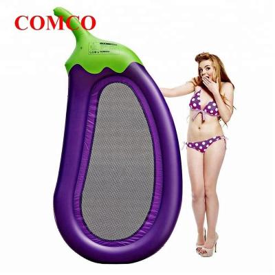 China Giant Inflatable Beach Pool Float Large Eggplant Lounge Float for sale