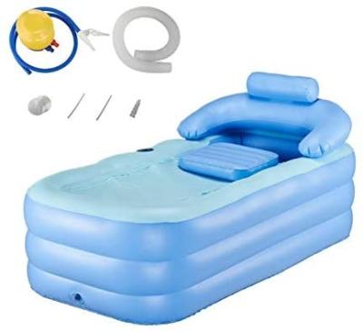 China Women FlySkip Inflatable Adult Bathtub With Foot Pump , Portable Blow Up Bath Tube for sale