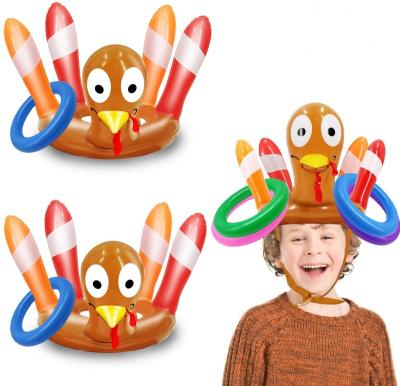 China Women's Thanksgiving Ring Toss Games Toys For Kids Inflatable Turkey Hats Toss Games for sale