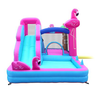 China Outdoor Water Fun PVC Indoor Inflatable Jumping Castle Flamingo With Slide for sale