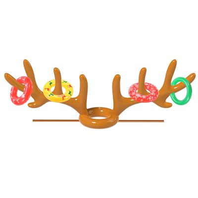 China Outdoor Water Fun PVC Inflatable Antlers Head Wear Toys Ring Toss Game Indoor Outdoor Loop Kids Games Throwing Ring Toss for sale