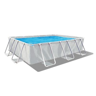 China 400x200x122cm Fashion Indoor or Outdoor Design Folding Stable Water Play Above Ground Rectangular U Shape Metal Frame Family Pool for sale