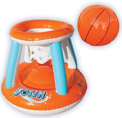 China Women inflatable pool float set volleyball net and basketball hoops; Balls included for kids and adults swimming game toy, floating for sale