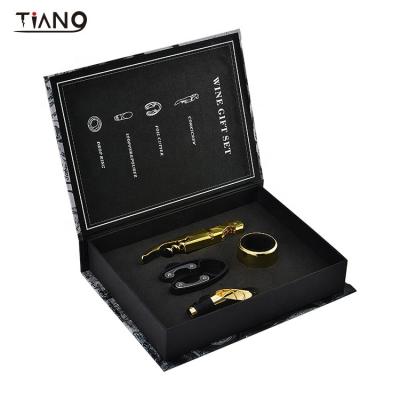 China NEW OEM Viable Book Style Wine Set With Gold Color Wine Corkscrew Wine Accessories Gift Set for sale