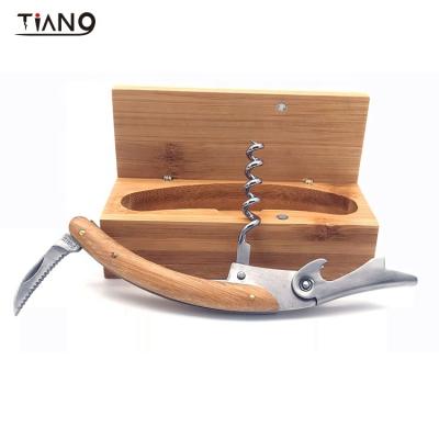 China The Viable Engraved Promotional Engraved Water Wine Set Gift Bamboo Box Knife for sale