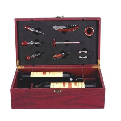 China Sustainable 2 Bottle Wine Box With Wooden Wine Accessories Opener Set for sale