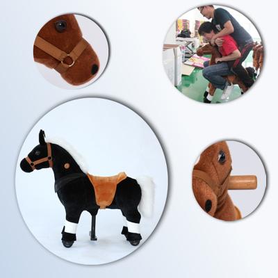 China Ride on Toy Plush Rocking Horse Toy Series Pony Animal Riding Toy in Brown Color for sale