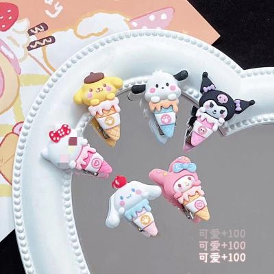 China Cute Melody Dog Cat Hairpins Hair Clips Resin Characters New Anime Hairpin Cartoon Hair Decoration Japanese Hair Accessories for sale