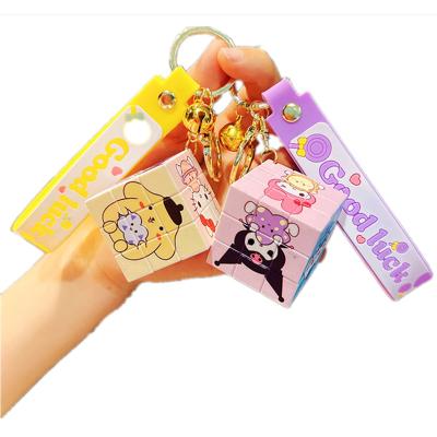 China Wholesale Fashionable Cute Japanese Decompression Printing Anime Cartoon Toy Cube Pendant Dog Melody Key Chain for sale