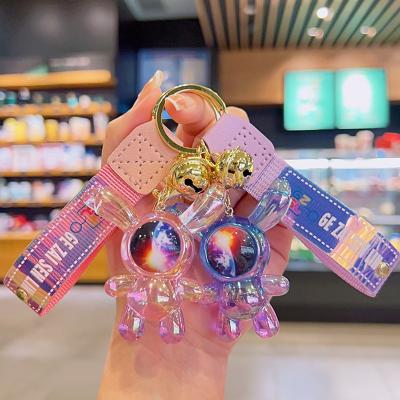 China New Fashionable Luxury Creative Rabbit Bunny Keychain Bag Ear Pendant 3D Crystal Laser Rabbit Key Chain Kawaii long for sale