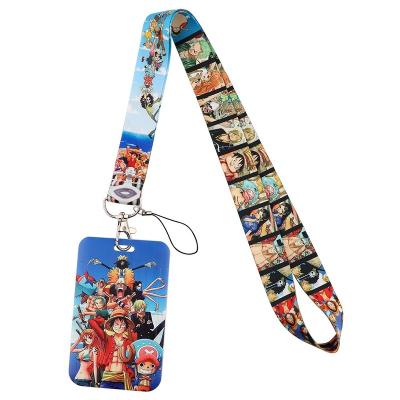 China Japanese Anime Card Holder Phone Rope Fashionable Factory Direct New Hanging Loss Luffy Card Cover Lanyard Key Chain Advertising Cardboard In Public Transportation ID the anti for sale