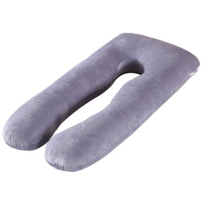 China Folded Pregnancy Pillow, Full Body U Shaped Pillow for Maternity Support, Sleeping Pillow with Velvet Cover for Pregnant Women (Gray) for sale