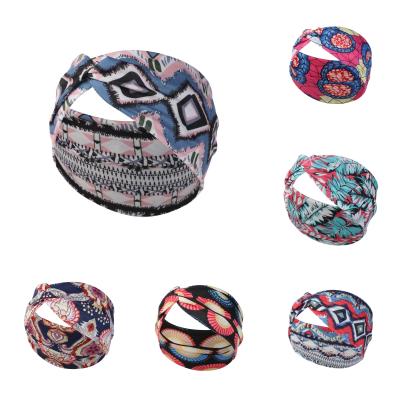 China Fashion Boho Headbands For Women Fashion Wide Headband Yoga Workout Head Bands Hair Accessories Band for sale