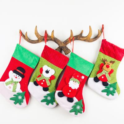 China High-end Christmas Tree Decoration Christmas Stocking Gift Bag Accessories Tissue Pendants Gift Items Socks for sale