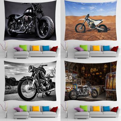 China Eco-friendly Harley Motorcycle Home Tapestry Wall Hanging Cloth Beach Towel Motorcycle Resting Blanket Custom for sale