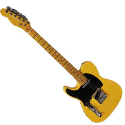 China Reasonable TL 6 Yellow Retro String Left Handed Electric Guitar With Chrome Hardware for sale