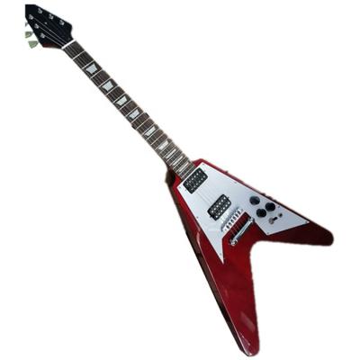 China Exquisite Cheap Red 6 String Electric Guitar Vol v Huiyuan Electric Guitar with Fixed Bridge Made in China for sale